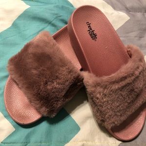 Charlotte Russe fuzzy slides